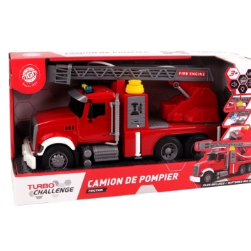 CAMION POMPIER LANCE A EAU - LUMINEUX - FRICTION