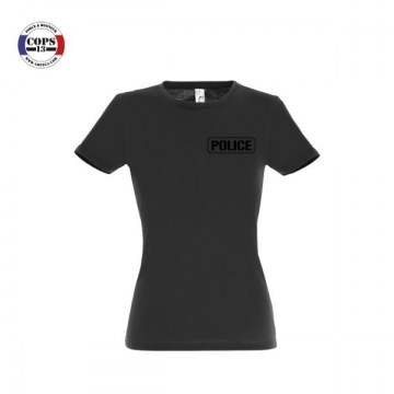 TEE SHIRT POLICE BRIGADE STUPEFIANTS FEMME GRIS FONCE