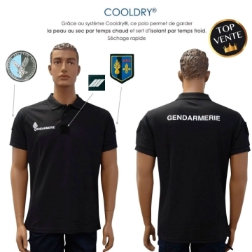Polo Gendarmerie Cooldry Noir XS