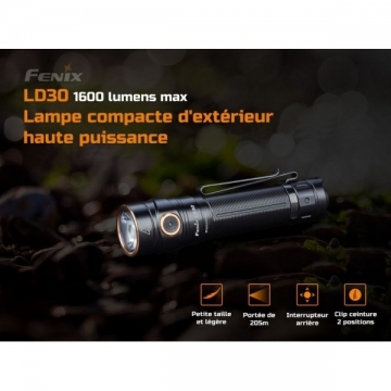 Fenix LD30 (avec batterie incluse) - Lampe de poche tactique - 1600 lumens