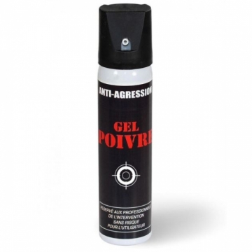 Aérosol lacrymogène anti-agression gel poivre 75 ml