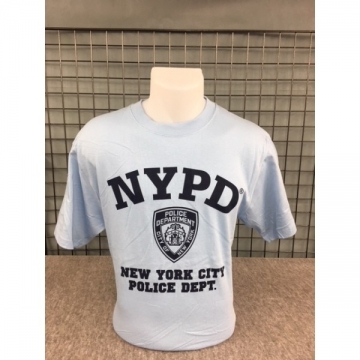 TEE-SHIRT BLEU CIEL NYPD LOGO CENTRE