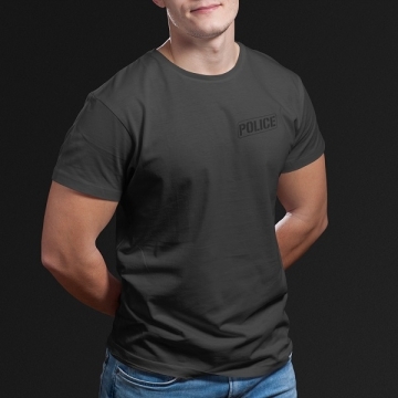 TEE SHIRT POLICE BAC HOMME GRIS FONCE