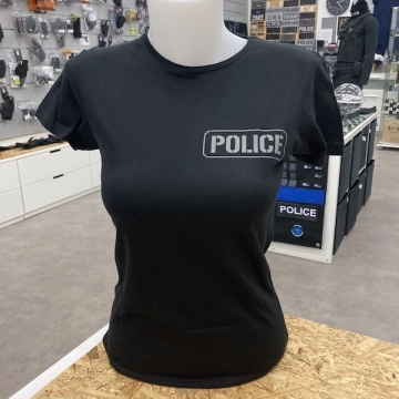 TEE SHIRT POLICE BAC FEMME NOIR