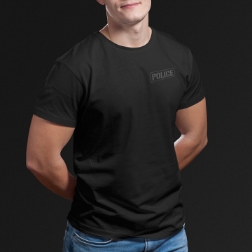 TEE SHIRT POLICE BAC HOMME NOIR