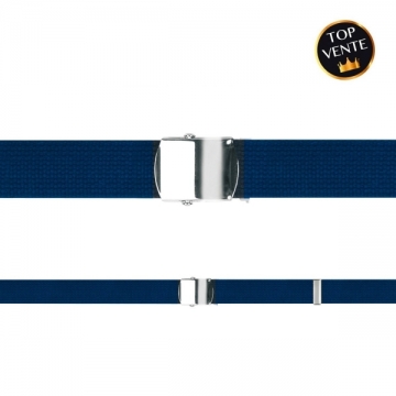 CEINTURE SANGLE BLEU BOUCLE ARGENT