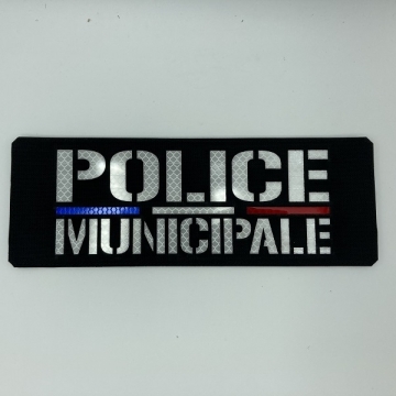 Bande Police Municipale Cordura Noir - Reflekt White Grand Modèle