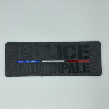 Bande Police Municipale Cordura Gris - Noir Grand Modèle