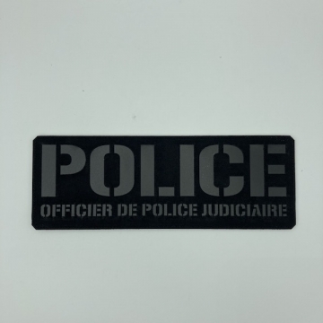 Bande Police Officier de Police Judiciaire Cordura Noir - Noir Grand Modèle