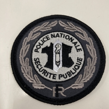 Ecusson Police Nationale Sécurité Publique Rond Basse Visibilité Brodé