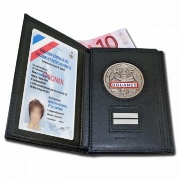 PORTE CARTE MEDAILLE DOUANE + GRADE 3 VOLETS GRANDE CARTE