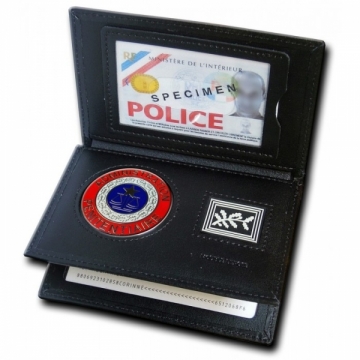 PORTE CARTE MEDAILLE ADMINISTRATION PENITENTIAIRE + GRADE - 3 VOLETS