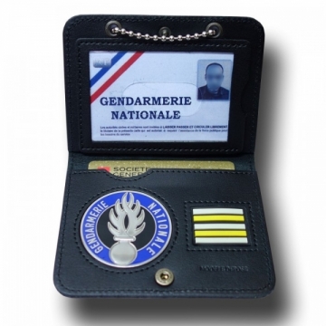 PORTE CARTE TOUR DE COU MEDAILLE GENDARMERIE DEPARTEMENTALE + GRADE