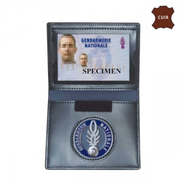 PORTE CARTE CUIR FORMAT CB AVEC INSIGNE GENDARMERIE