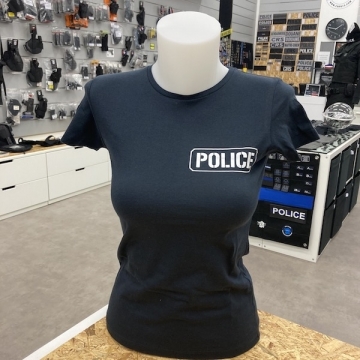 TEE SHIRT POLICE BRIGADE STUPEFIANTS FEMME MARINE