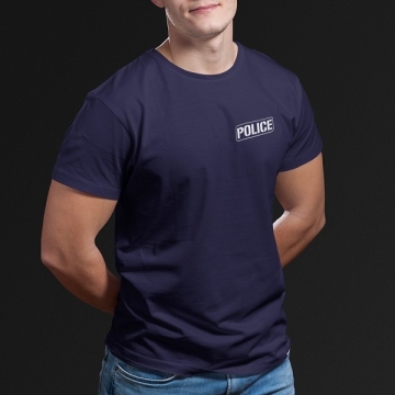 TEE SHIRT POLICE BRIGADE STUPEFIANTS HOMME MARINE