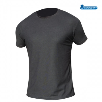 TEE SHIRT NOIR COOLDRY ANTI HUMIDITE MAILLE PIQUEE