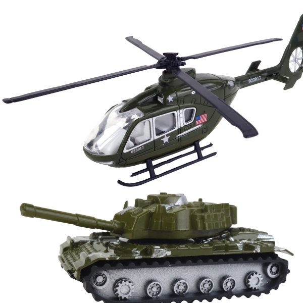 BOITE HELICO + 1 TANK METAL 3 ANS