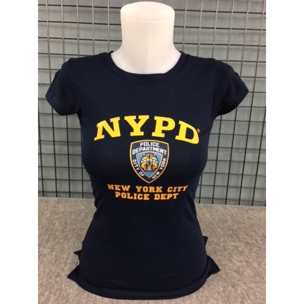 TEE-SHIRT LADY NYPD COL ROND NAVY