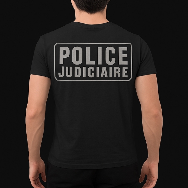 T-shirt Unisexe Police Judiciaire Noir XS