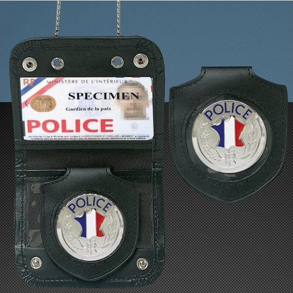 porte-carte police chainette tour de cou administratif