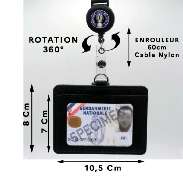 Porte Carte TDC enrouleur GENDARMERIE